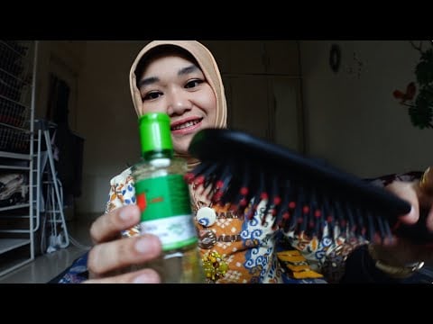ASMR soft spoken - mom’s pampering you (brush sound/ minyak kayu putih sound/ tappings)
