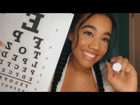 ASMR Roleplay Eye Exam (ASMR eye chart, follow my finger, & flashlight test)