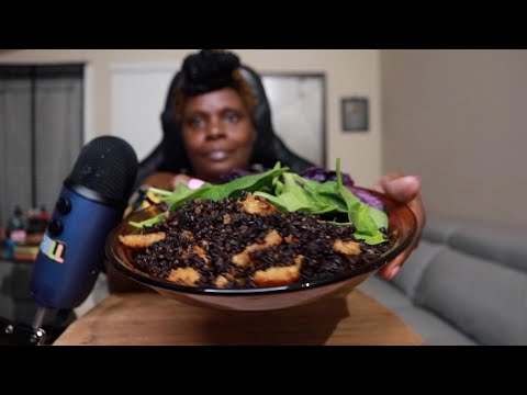 Vegetarian Hot Spicy Dinner Plate ASMR Eating Sounds