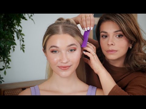 ASMR K-pop Idol Ponytail & Makeup | Sleek Hair Brushing, Skin Glow, Perfect Makeup | Soft Spoken