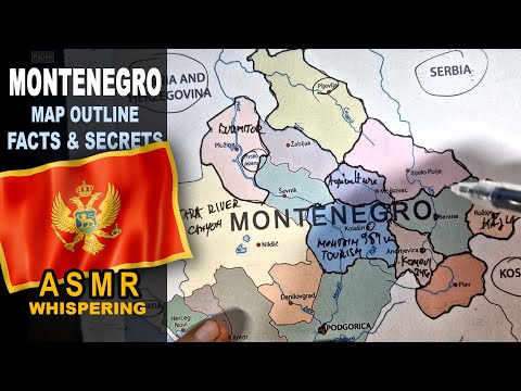 MONTENEGRO map outline with its municipalities | Facts and secrets | ASMR whispered geography facts
