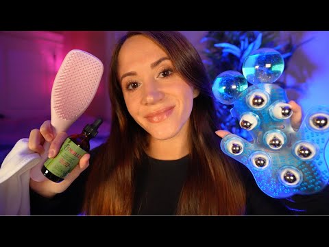 ASMR Face & Head Massage For Headache Relief (layered sounds, personal attention)