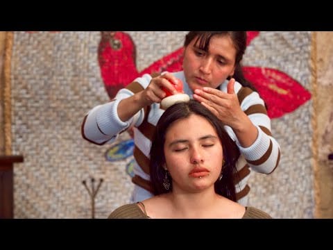 ASMR facial massage with gentle tapping, hair play & whispering for anxiety relief by Doña Esperanza
