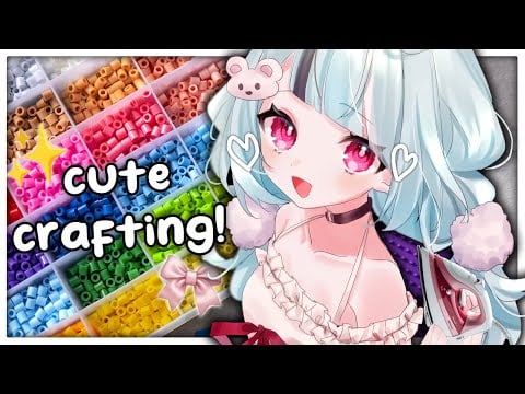 Making Cute Girly Bead Art With You! ✨【Handcam】