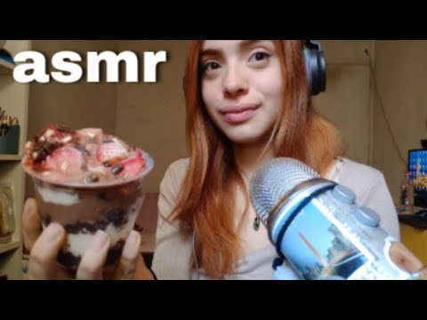 ASMR POSTRE HELADO CON CREMA Y BIZCOCHUELO 🤤