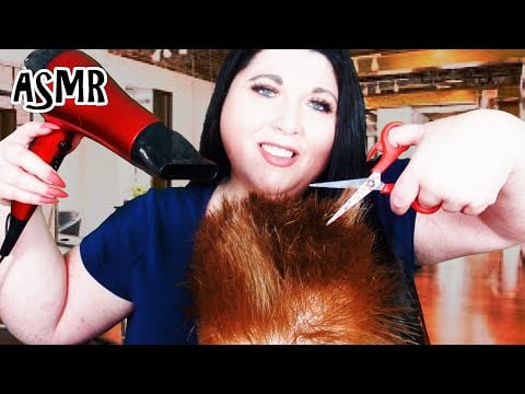 ASMR Haircut and Blow Dry Roleplay (Real Hair, Styling, Scissors, Spray, Hair Dryer, Wet Sounds)