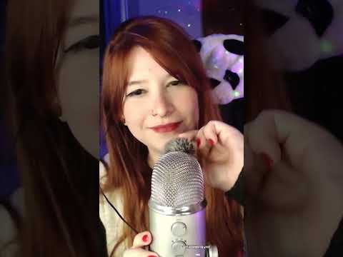 ASMR - pincel no mic / Mic brushing #shorts