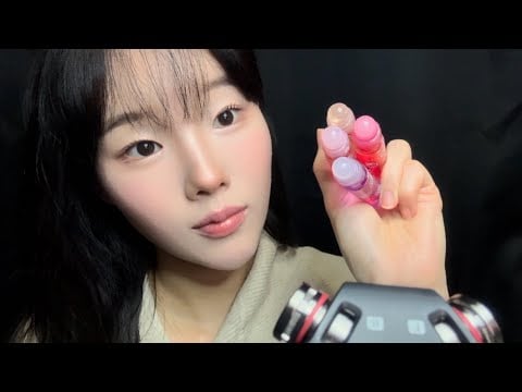 립오일 ASMR 💄 | Sticky Lip Oil Sounds, Glossy Texture & Relaxing Makeup Tapping
