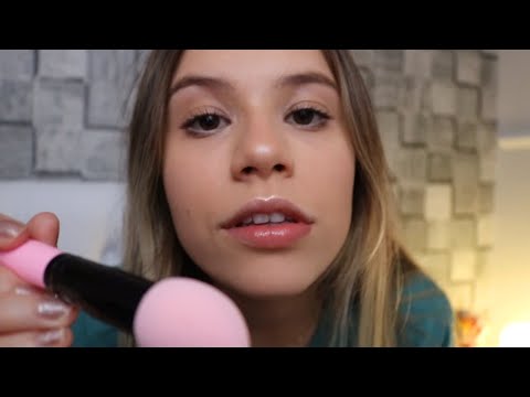 ASMR TOQUES NA TELA, PINCÉL, SONS DE BOCA, SLIME