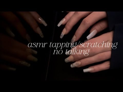 ASMR tapping & scratching on my table (visual trigger/ no talking)