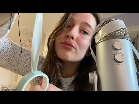 ASMR| Tingly tape sounds and crinkles on blue yeti 🎤