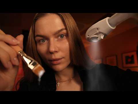 ASMR Spa Facial. Face Cleaning, Cotton Sounds & Relaxing Steam
