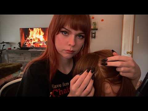 ASMR Girl Who Is OBSESSED With You Checks Your Scalp (I Have a Crush on You)Hair Massage and Parting