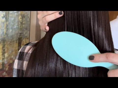 ASMR HAIR PLAY, Brushing, scalp massage, finger combing, Visuals to help you fall asleep.