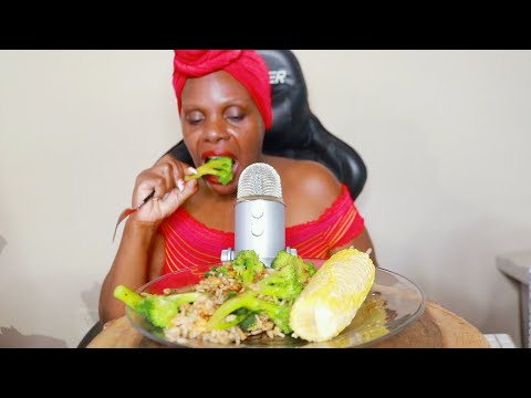 Churches Corn Broccoli Fried Rice ASMR Eating