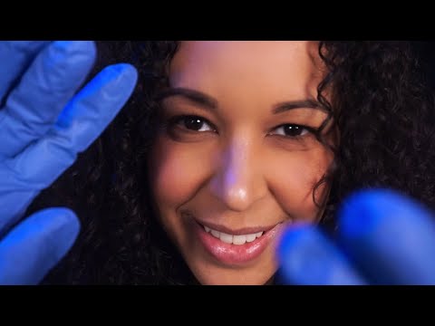 ASMR Face Examination | CLOSE UP | Gloves Sounds | Light