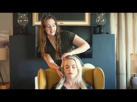 asmr hair play & light massage on a soft couch ❤︎
