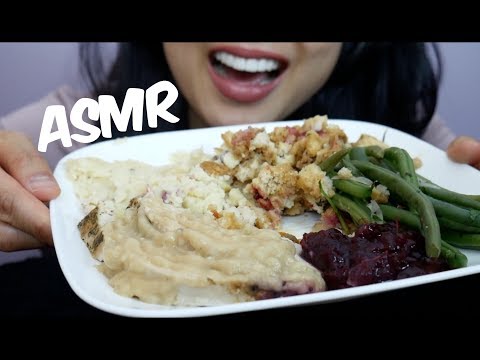 ASMR Thanksgiving TURKEY DINNER (EATING SOUNDS) | SAS-ASMR