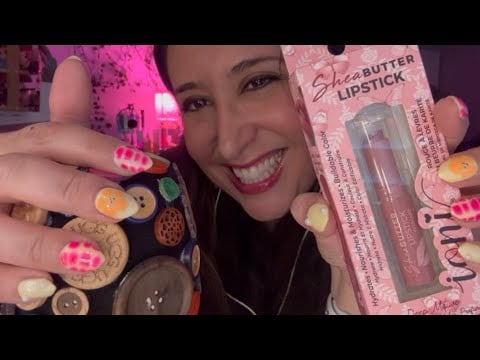Dollar Tree Haul ASMR Gum Chewing Haul & Button Mic/ Tingly whispers/ Makeup/ Food/ ASMR