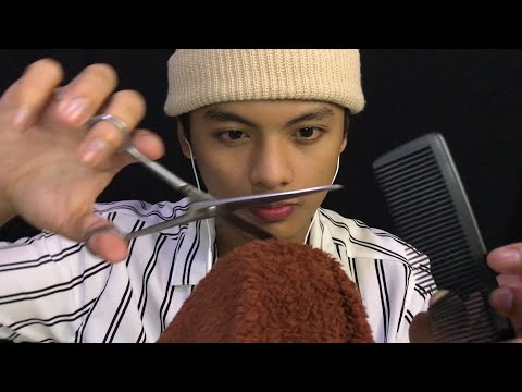 Barber Shop ASMR💈Doing Your Haircut w/ Mouth Sounds