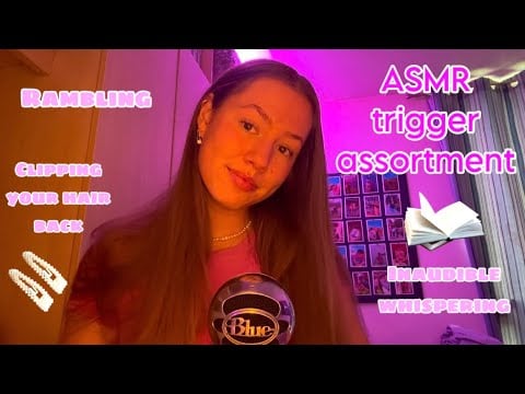 ASMR trigger assortment and inaudible whispering