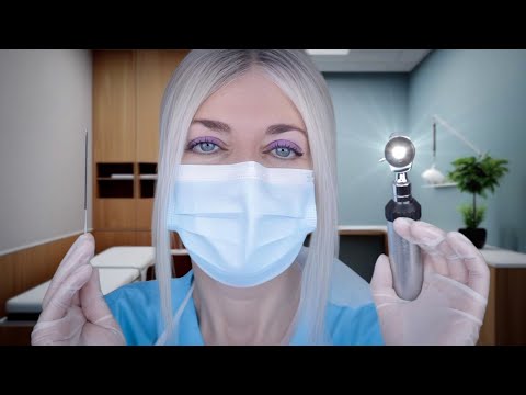 ASMR Ear Exam & Deep Ear Cleaning - Otoscope, Fizzy Drops, Picking, Brushing, Minor Surgery, Gloves