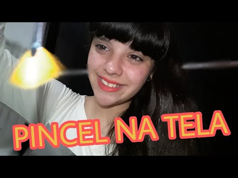 ASMR português: Repetindo palavras positivas com pincel na tela e sons de boca.