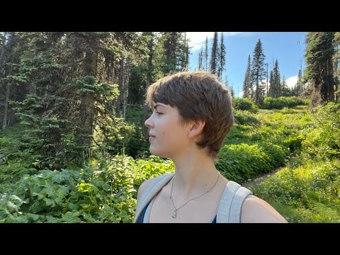 ASMR Walking and Foraging Along a Forest Trail (soft spoken)