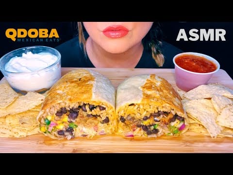 ASMR GIANT BURRITO & NACHOS MUKBANG (NO TALKING) EATING SOUNDS