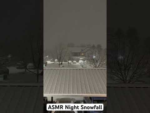 watch the night time snow fall with me #asmr #snow #night