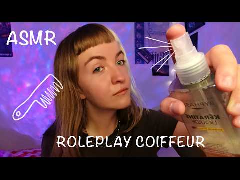ASMR | ROLEPLAY COIFFEUR 💇🏼‍♀️ (mousse sur le micro, spray, brosse, ciseaux...)