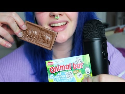 ASMR 'Animal Bar' Chocolate Bar Eating | LOOK HOW CUTE THE ANIMALS ARE!!