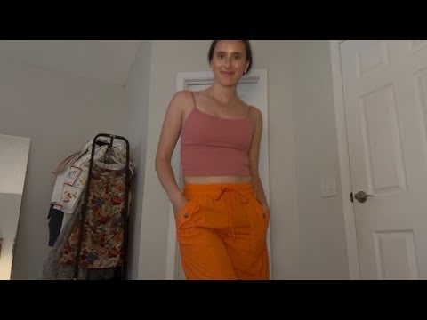 ASMR Depop Try-On Haul (fabric sounds and whisper rambles)
