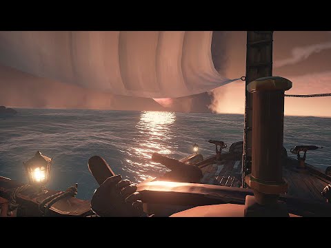 Sailing Ship On Stormy Sea ASMR (rain, thunder, ship sounds)