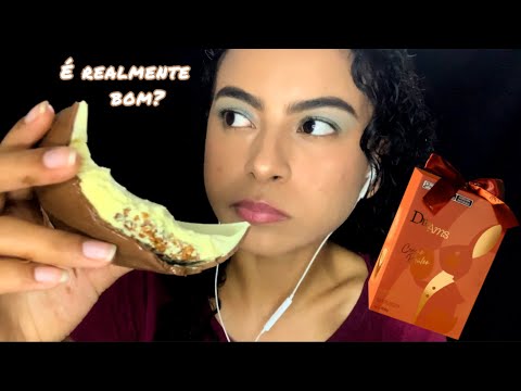 ASMR PROVANDO OVO DE PÁSCOA DA CAÇAU SHOW! LANÇAMENTO CREME BRÛLÉE 2024