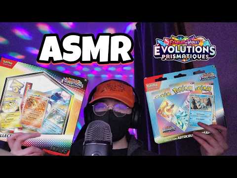 ASMR Français • OUVERTURE TRIPACK ET COFFRET ÉVOLUTION PRISMATIQUE POKEMON 😴 (magnifique ouverture)