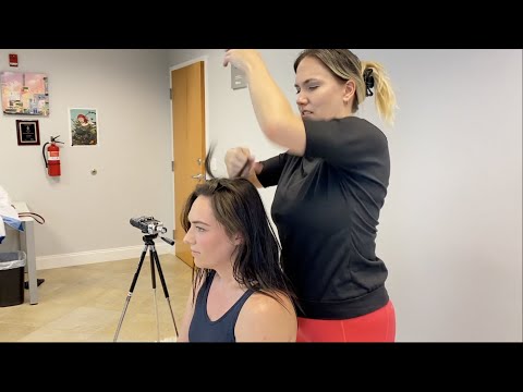 Chiropractic Skull Pulling - Sounds of Joints CRUNCHES & Muscles Relaxing