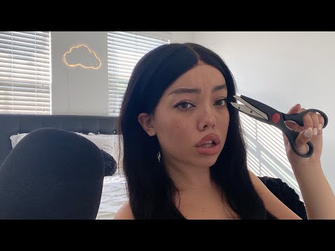 asmr//jealous friend cuts ur hair :o