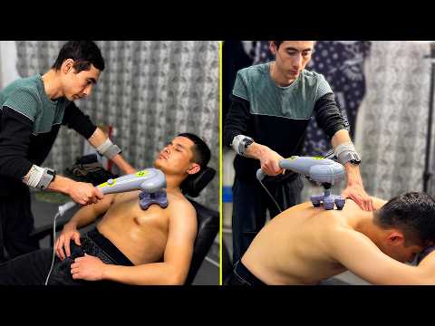 Super Relaxing ASMR Chest / Back Massage with ASMR Tools on Chair
