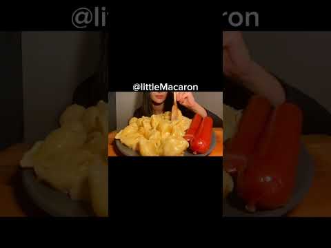 Mac and Cheese Mukbang ASMR #asmr #eatingasmr #macandcheese #cheese #creamy #shorts #mukbang #food