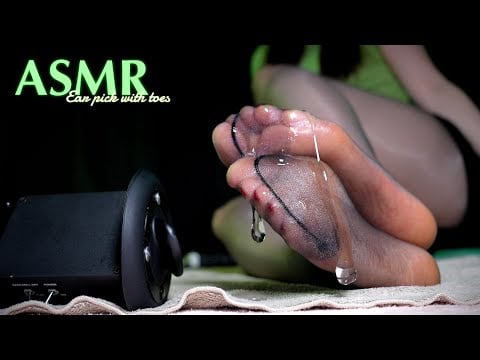 4KASMR｜Gel Foot Scratches with Silky Black Stockings🖤睡眠用/作業用/NoTalking/Triggers for sleep/Relaxation
