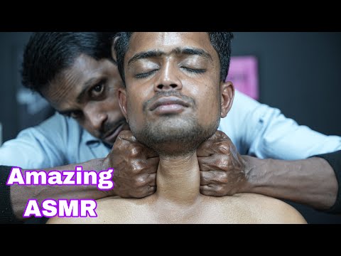 Neck And Shoulder Massage By Strong Wrist Barber ASMR | Neck Cracking Indian Head Massage ASMR
