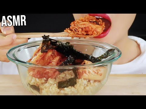 ASMR KIMCHI BIBIMBAP (BIG BITES) 김치비빔밥 리얼사운드 먹방 Eating Sounds Mukbang