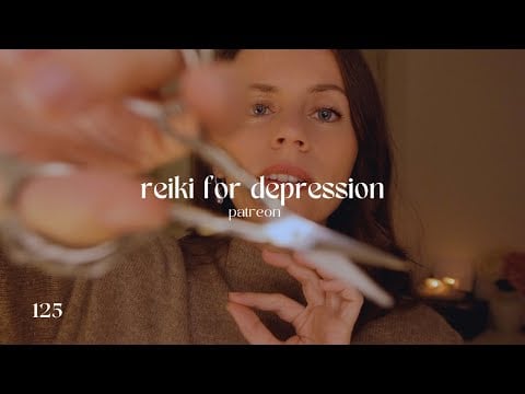 ASMR reiki for depression (cord cutting & plucking heaviness, negative energy)