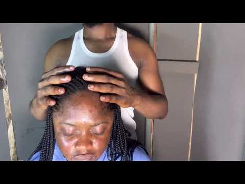 ASMR✨SATISFYING MASSAGE BETWEEN LONG BRAIDS,NO GUM CHEWING