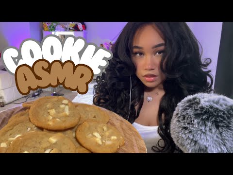 ASMR White Chocolate Macadamia Nut Cookies Mukbang🍪