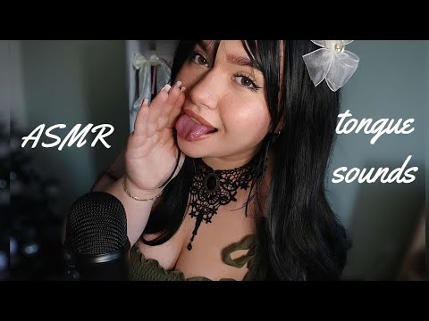 ASMR Tongue Sounds ♡ Tongue fluttering, mouth sounds, kisses, hand movements