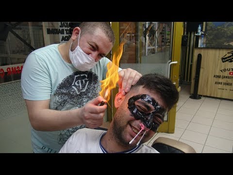 ASMR TURKISH BARBER💈NECK-KNEE CRACK-SKIN CARE-BODY MASSAGE💈HAIRCUT💈NOSE WAX💈EAR BURN💈ASMR SLEEP