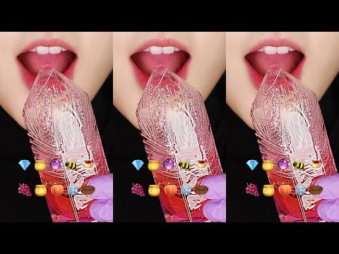 VERTICAL MUKBANG HONEYCOMB ASMR EDIBLE CRYSTAL MUKBANG EMOJI FOOD ASMR 🔮