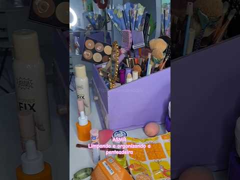 ASMR limpando e organizando a penteadeira 💗✨️ #asmrcleaning